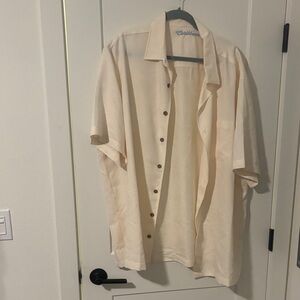 Caribbean Joe Cream Casual Button Down Shirt